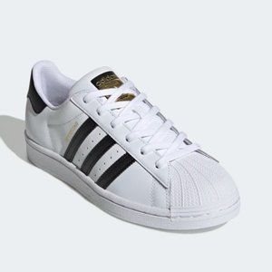 Adidas Superstar Women's White Black Gold